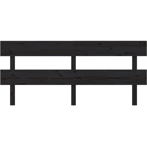 Uzglavlje za krevet crno 204 x 3 x 81 cm od masivne borovine Slike