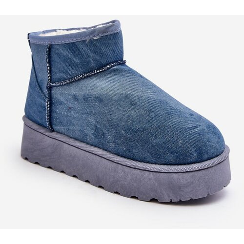 Kesi Blue Margella women's snow boots with glitter on the platform Slike