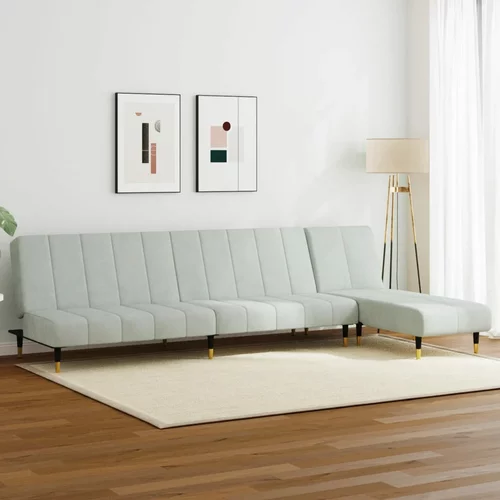  2-dijelni set sofa svjetlosivi baršunasti