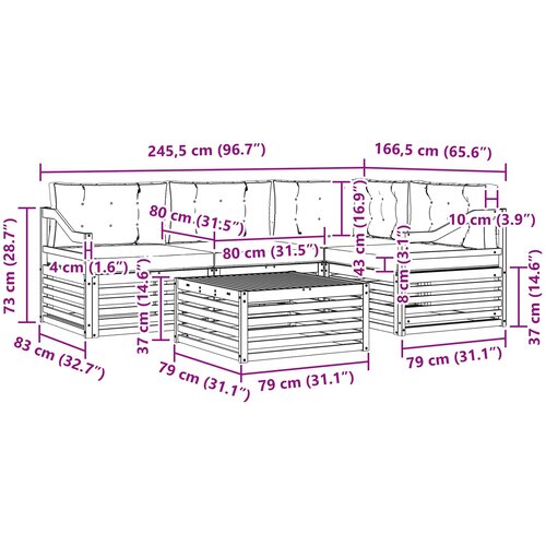  Set vanjskih sofa 5 kom. Prirodna i svijetlo siva Slike