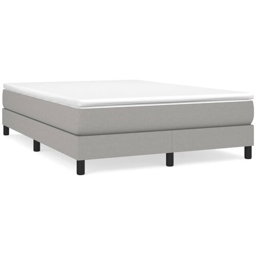  Okvir za krevet s oprugom svjetlosivi 140 x 190 cm od tkanine Slike