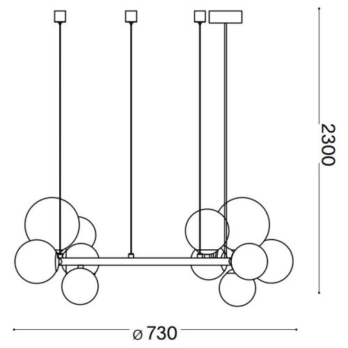 Ideal Lux led luster na sajli perlage 11xG9/3W/230V prečnik 73 cm zlatna/dimna Slike