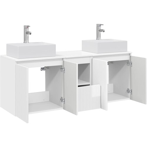  Set ormarića za kupaonicu 3 kom. Bijela visokog sjaja 49,5 x 41 x 62,5 cm Slike
