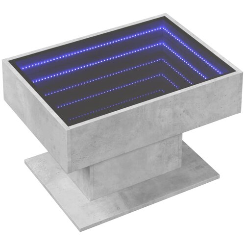  Stolić za kavu LED siva boja betona 70x50x45 cm drveni Slike