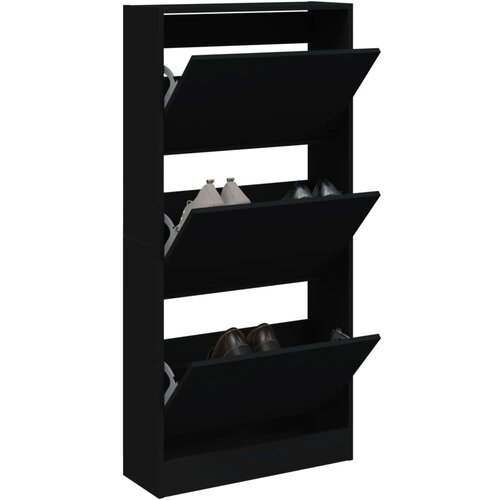  The living store omarica za čevlje črna 60x21x125,5 cm inženirski les - omarica za čevlje, (21485635) Cene