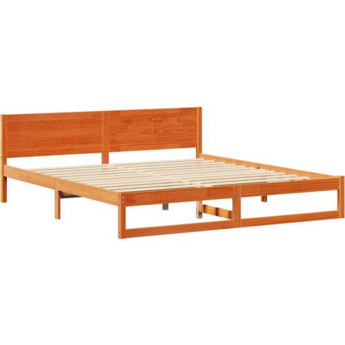  Konstrukcija postelje Rjava 200 x 200 cm Trden borov les, (5000022987) Slike