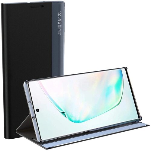 Etui ovitek Sleep Case iz eko usnja za Samsung Galaxy A02s EU črn Slike
