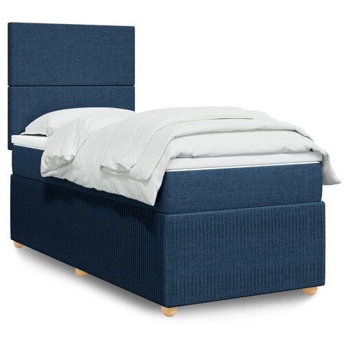 vidaXL Krevet s oprugama i madracem plavi 90 x 190 cm od tkanine Cijene