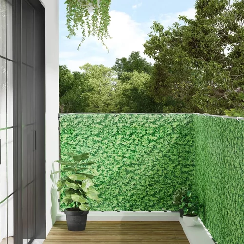 vidaXL Vrtni zaslon za privatnost uzorak biljke zeleni 500x120 cm PVC