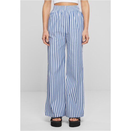 Urban Classics Women's Striped Loose Trousers White/Blue Cene