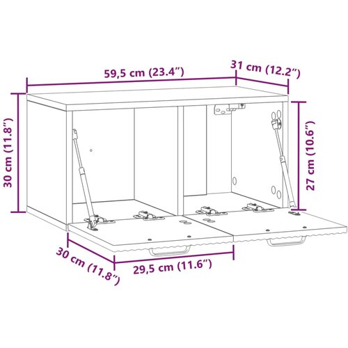  TV ormar za zid Bijela 59 5 x 31 x 30 cm Konstruirano drvo - Bijela 59 5 x 31 cm Slike