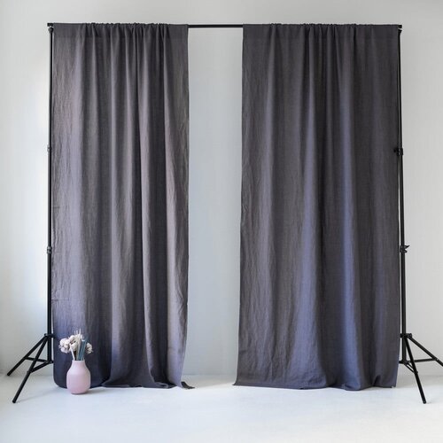 Linen Tales tamnosiva lanena zavjesa s tunelom Night Time, 275 x 140 cm Cijene