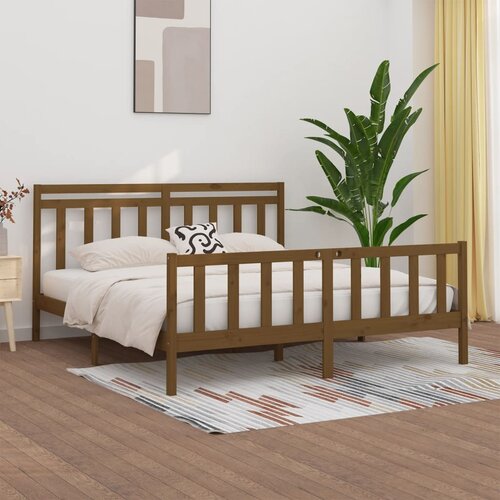 Furnova Posteljni okvir medeno rjav iz borovine 200x200 cm, (21939840) Slike
