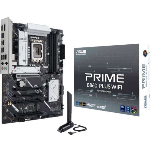 Asus PRIME B860-PLUS WIFI LGA1851 ATX osnovna plošča - Intel B860, 4xDDR5, 2xM.2, 4xSATA, 2.5Gb LAN, WiFi 6E, BT, 1xDP, 1xHDMI, Aura Sync - 90MB1K50-M0EAY0 Cene
