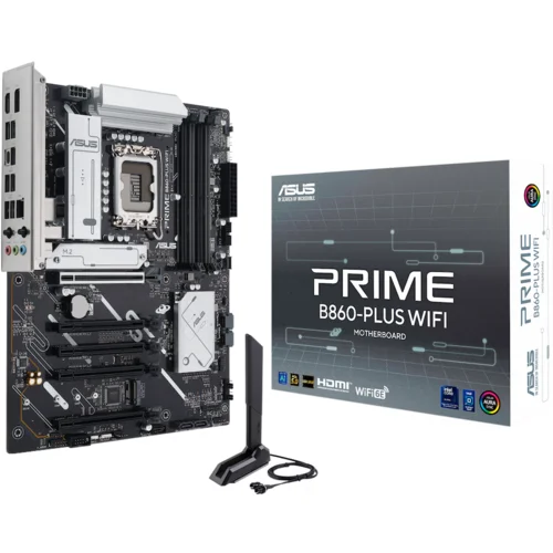 Asus PRIME B860-PLUS WIFI LGA1851 ATX osnovna plošča - Intel B860, 4xDDR5, 2xM.2, 4xSATA, 2.5Gb LAN, WiFi 6E, BT, 1xDP, 1xHDMI, Aura Sync - 90MB1K50-M0EAY0