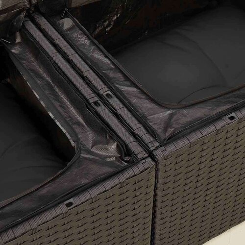 VidaXL 4-dijelni set vrtnih sofa od poliratana s jastucima crni Slike