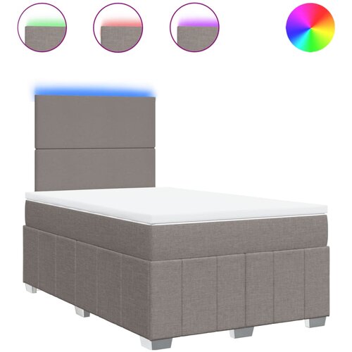 vidaXL Box spring postelja z vzmetnico taupe 120x200 cm blago, (21307583) Cene