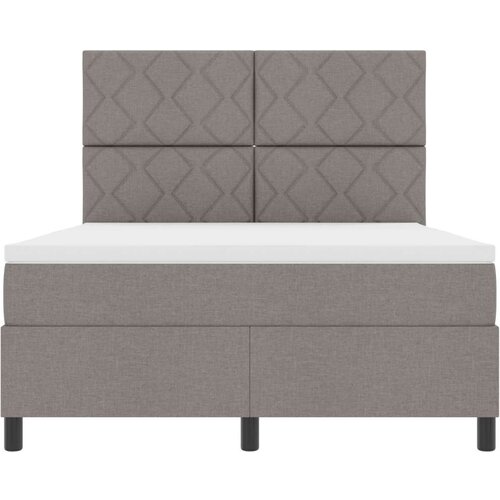 VidaXL Box Spring krevet s madracem taupe 140x200 cm tkanina Slike