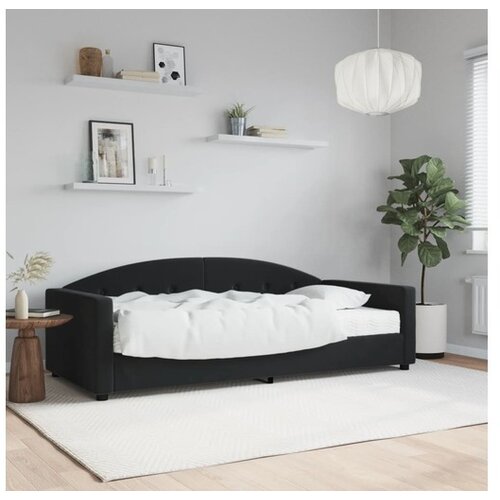 vidaXL Dnevni krevet s madracem crni 90 x 190 cm baršunasti Cene