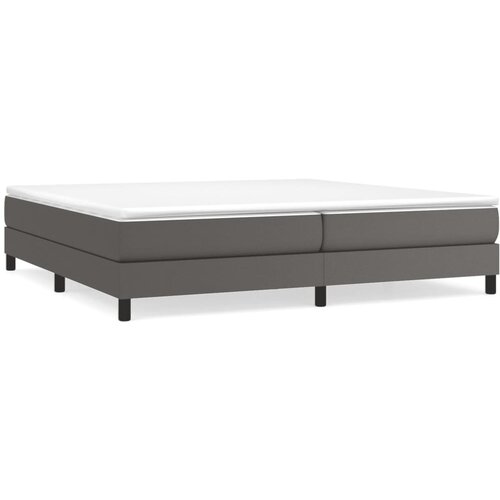 vidaXL Box spring postelja z vzmetnico siva 200x200 cm umetno usnje, (20723810) Cene