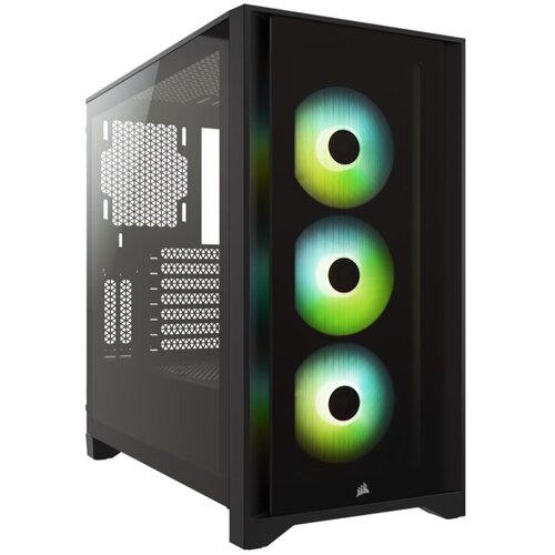 Corsair iCUE 4000X RGBTempered Glass, Mid-TowerATX Case, Black Slike