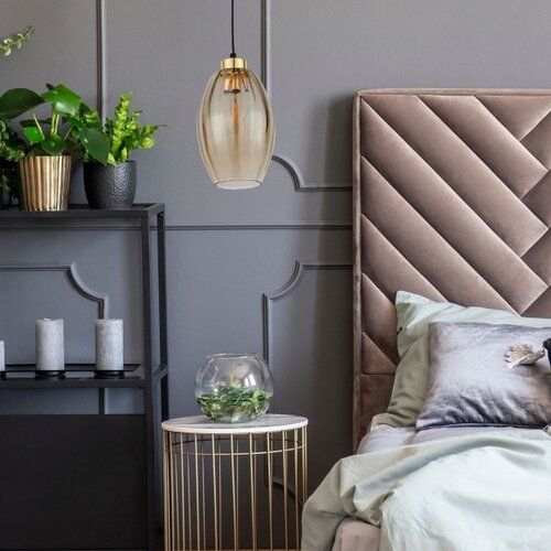  Luster na sajli SEBO 1xE27/15W/230V crna/dimljeno bež Slike