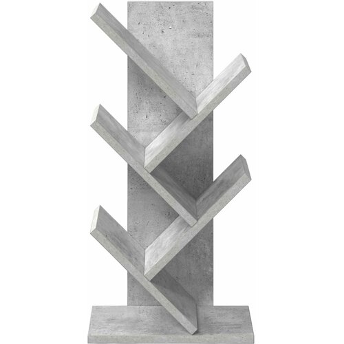  Polica za knjige drvo 4-razine 30 x 18 x 60 cm Betonska siva Slike