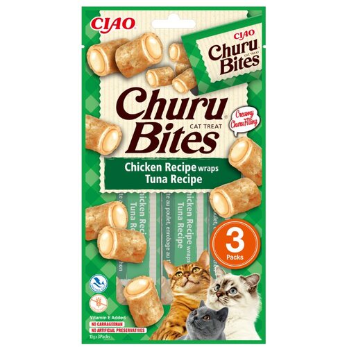 Churu poslastica za mačke Bites rolice piletina i tuna 3x10 g Slike