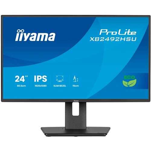 Iiyama 24 IPS 4 side slim bezel Green Choice EyeComfort EyeSafe 20 1920x1080 120Hz 15cm Height Adj Stand 1500 1 300cdm2 Speakers HDMI DisplayPort 3ms GTG USB XB2492HSU-B1 Cene