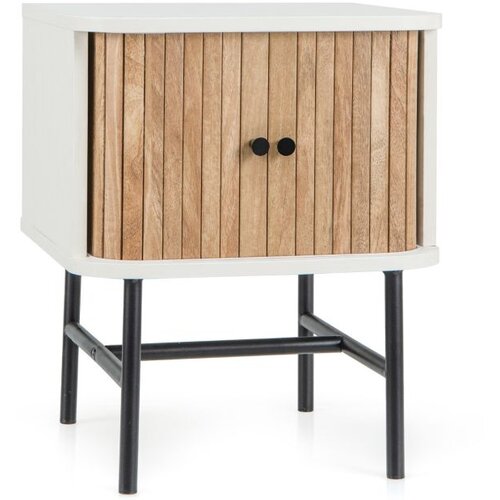 Namještaj Noćni ormarić s kliznim vratima, noćni ormarić s prostorom za pohranu, 40 x 39 x 49 cm, bijela Cijene