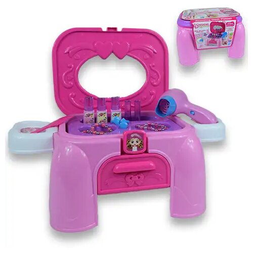 Magic Toys Toaletna mizica v prenosnem stolu z nakitom in lepotnimi pripomočki Cene