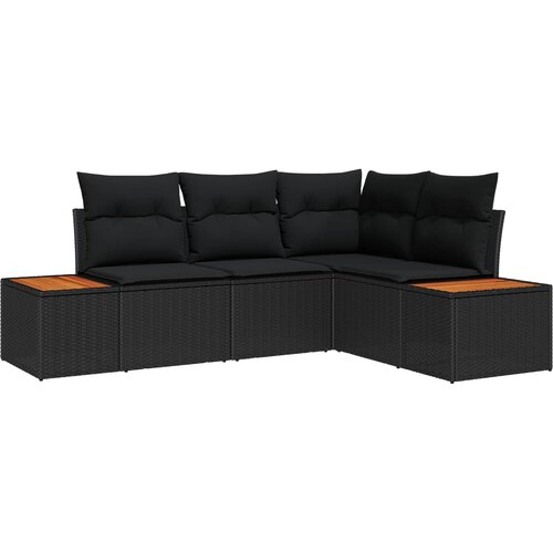  Sjedeća garnitura za vrt 5 kom. Crna Poli ratan 209 x 154 x 85 cm Slike