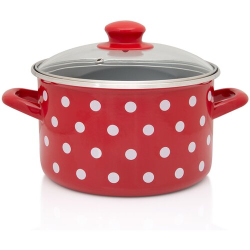 Metalac Lonac Red Dots duboka, 20cm 4l Cene