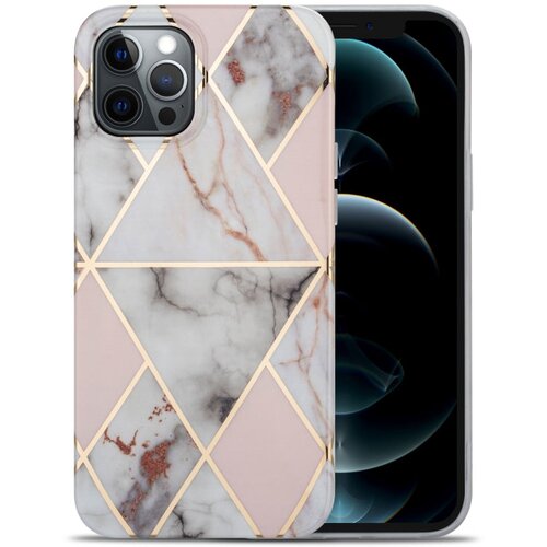  Ovitek za iPhone 12 | Pink-siv, vzorec marmorja Cene