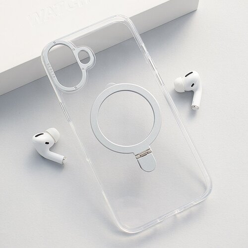  Maska za iPhone 16 Plus Berlia Clear Bracket Magnetic srebrna Cene