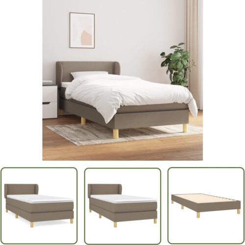 The Living Store Box spring postelja z vzmetnico taupe 100x200 cm blago - Box Spring Postelja, (21737194) Slike