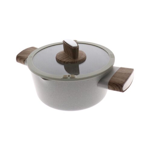 BAKERS SECRET &amp;Scaron;erpa aluminijska sa staklenim poklopcem 20cm krem BS11435 Slike