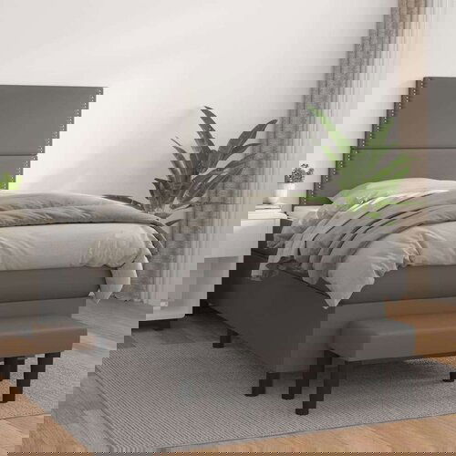  S oprugama i madracem sivi 90 x 200 cm od umjetne kože Slike