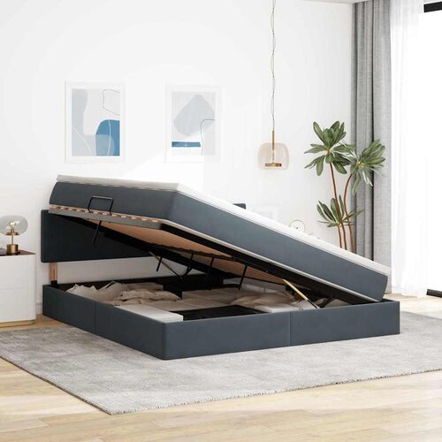  s od storage s uzglavljem Tamno siva 180 x 200 cm Bar&amp;scaron;un Slike