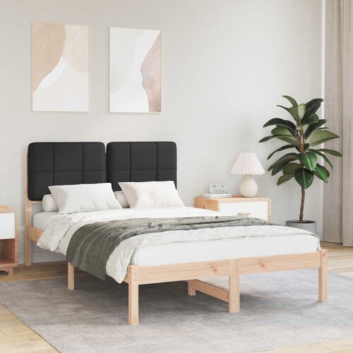 vidaXL Posteljni okvir z oblazinjenim vzglavjem Črna 120 x 200 cm Cene