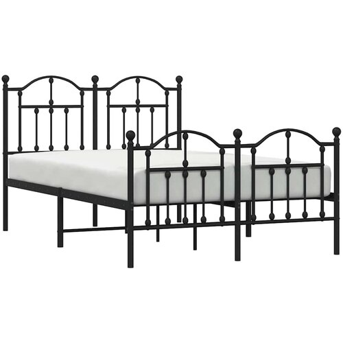  Metalni okvir kreveta uzglavlje i podnožje crni 120x200 cm Slike