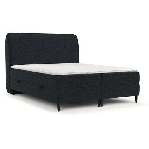 Maison de Rêve Crni boxspring krevet s prostorom za odlaganje 200x200 cm Melba –