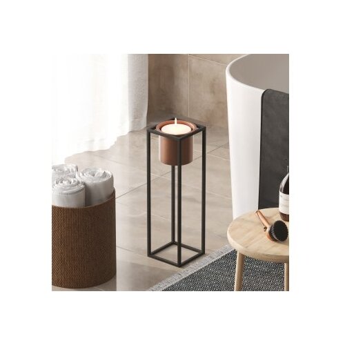 Wallxpert Dekorativna saksija GED-023-B, 15x50 cm, Crna-terakota Slike
