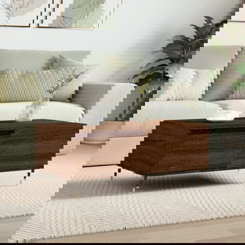 The Living Store Klubska mizica rjav hrast 90x50x36,5 cm inženirski les - Klubska Mizica, (21574304) Slike