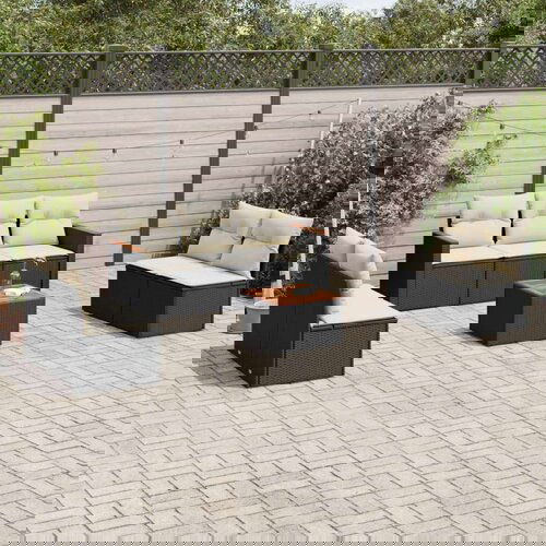  8-dijelni set vrtnih sofa od poliratana s jastucima crni Cijene