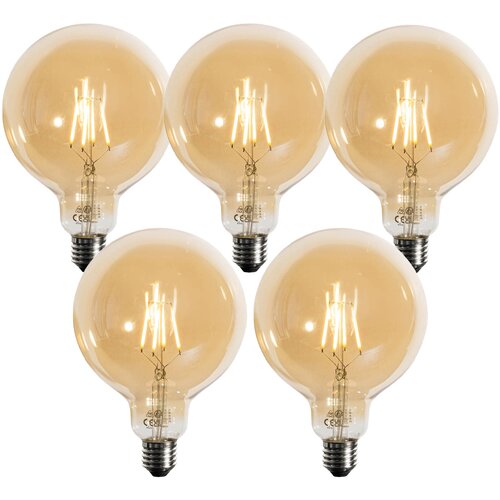 LUEDD Komplet 5 E27 3-stopenjska zatemljiva LED zlata G125 4W 450lm 2700K Cene