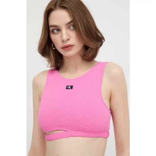 Calvin Klein Top za na plažo roza barva