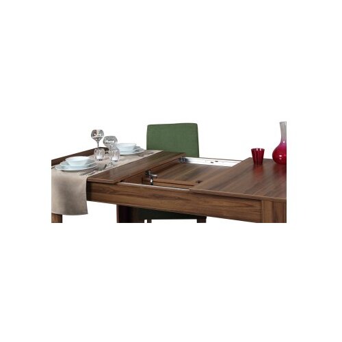 Hanah home Oblo - Walnut Walnut Extendable Dining Table Slike