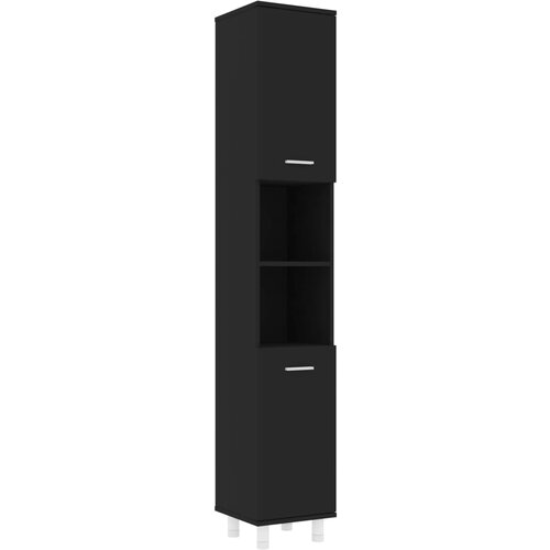Maison Chic Kopalniška omarica - kopalniški kabinet - Kopalniški regal črna 30x30x179 cm iverna plošča, (21670567) Cene
