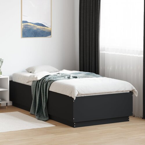 Furnova Posteljni okvir z LED lučkami črn 100x200 cm inženirski les, (21937975) Slike